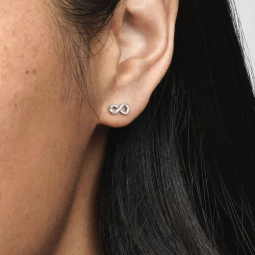 Boucles d'Oreilles Femme Puces Pandora ARGENT 925/1000 Infini Scintillants 298820C01
