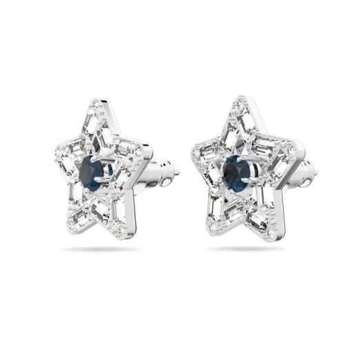 Boucles d'Oreilles femme puces swarovski Stella métal argenté et cristaux