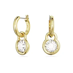 Boucles d'Oreilles Femme Pendantes SWAROVSKI DEXTERA COUPE RONDE Plaqué Ton Or
