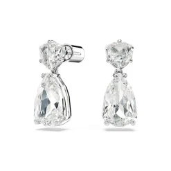 Boucles d'Oreilles Femme Pendantes SWAROVSKI MESMERA Métal Rhodié Blanc