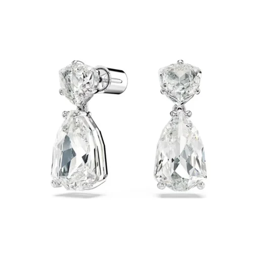 Boucles d'Oreilles Femme Pendantes SWAROVSKI MESMERA Métal Rhodié Blanc