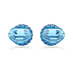 Boucles d'Oreilles Femme Puces Swarovski Lucent Bleu et Cristaux 5680693
