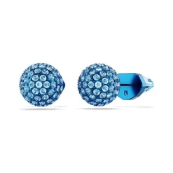 Boucles d'Oreilles Femme Puces Swarovski Lucent Bleu et Cristaux 5680693