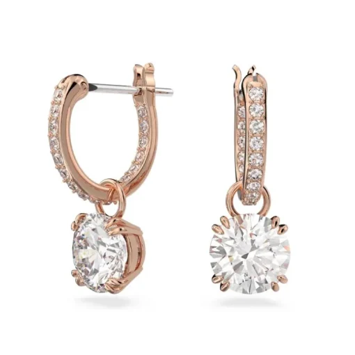 Boucles d'Oreilles Femme SWAROVSKI STILLA Métal Doré Rose et Cristaux 5639975