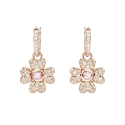 Boucles d'Oreilles Femme Swarovski Idyllia Métal Doré Rose et Cristaux 5674212