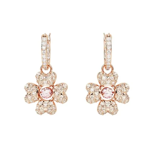 Boucles d'Oreilles Femme Swarovski Idyllia Métal Doré Rose et Cristaux 5674212