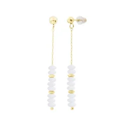 Boucles d'Oreilles Femme SCOOTER Acier Doré Pierre De Lune
