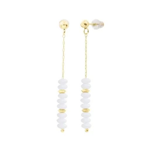 Boucles d'Oreilles Femme SCOOTER Acier Doré Pierre De Lune