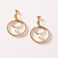 Boucles d'Oreilles Femme SAUNIER LIN Plaqué Or