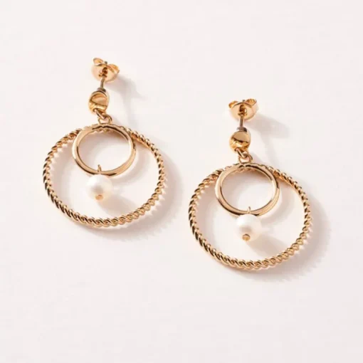 Boucles d'Oreilles Femme SAUNIER LIN Plaqué Or