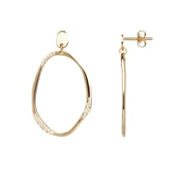 Boucles d'Oreilles Femme SAUNIER BRISE Plaqué Or