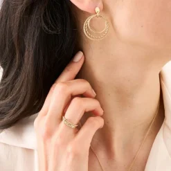 Boucles d'Oreilles Femme SAUNIER TANGO Plaqué Or