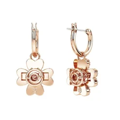 Boucles d'Oreilles Femme Swarovski Idyllia Métal Doré Rose et Cristaux 5674212