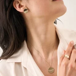 Boucles d'Oreilles Femme SAUNIER HORIZON Plaqué Or