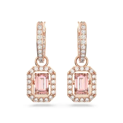 Boucles d'Oreilles Femme SWAROVSKI UNA Métal Doré Rose et Cristaux 5649474