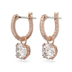 Boucles d'Oreilles Femme SWAROVSKI STILLA Métal Doré Rose et Cristaux 5639975
