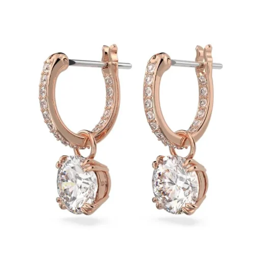 Boucles d'Oreilles Femme SWAROVSKI STILLA Métal Doré Rose et Cristaux 5639975
