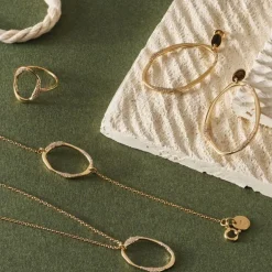 Boucles d'Oreilles Femme SAUNIER BRISE Plaqué Or