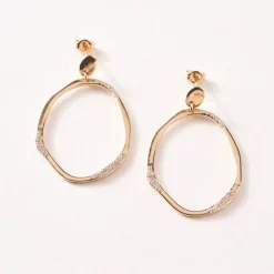 Boucles d'Oreilles Femme SAUNIER BRISE Plaqué Or