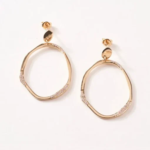 Boucles d'Oreilles Femme SAUNIER BRISE Plaqué Or
