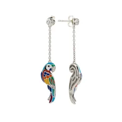Boucles d'Oreilles Femme UNA STORIA LOVEBIRD PERROQUET Argent 925/1000 Rhodié