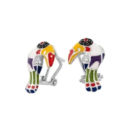 Boucles d'Oreilles Femme UNA STORIA TOUCAN Argent 925/1000 Rhodié