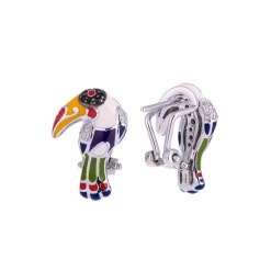 Boucles d'Oreilles Femme UNA STORIA TOUCAN Argent 925/1000 Rhodié