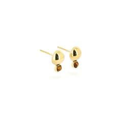 Boucles d'oreilles Femme ZAG JODIE OEIL DE TIGRE Acier doré