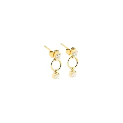 Boucles d'oreilles Femme ZAG FLORENCE BLANC Acier doré