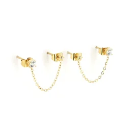 Boucles d'oreilles Femme ZAG ROME Acier doré