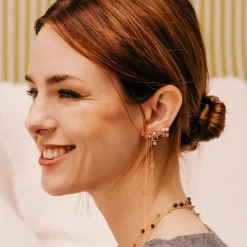 Boucles d'oreilles Femme ZAG FLORENCE BLANC Acier doré