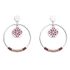 Boucles d'Oreilles Pendantes Femme LES CADETTES LOTUS ICONIC Laiton Argenté