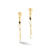 Boucles d'Oreilles Pendantes Femme CŒUR DE LION MODERN PRINCESS Acier Doré Perles d'Eau Douce