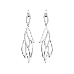 Boucles d'Oreilles Pendantes LES CADETTES PERROQUET PERLE Laiton Argenté