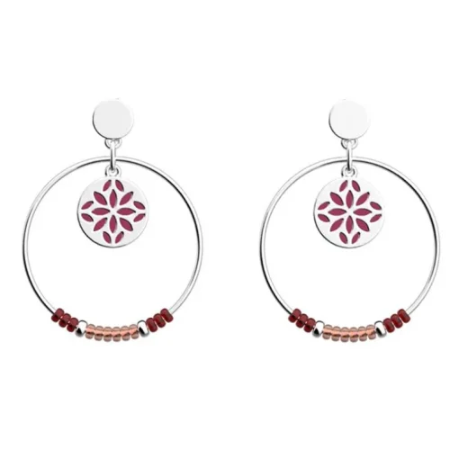 Boucles d'Oreilles Pendantes Femme LES CADETTES LOTUS ICONIC Laiton Argenté