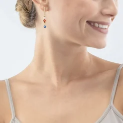 Boucles d'Oreilles Pendantes Femme COEUR DE LION PRINCESS SHAPE MIX DOPAMIN Acier Doré