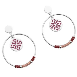 Boucles d'Oreilles Pendantes Femme LES CADETTES LOTUS ICONIC Laiton Argenté
