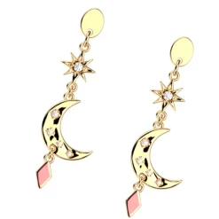 Boucles d'Oreilles Pendantes Femme LES CADETTES FELICIDAD Laiton Doré
