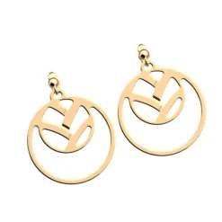 Boucles d'Oreilles Pendantes Femme 16mm LES GEORGETTES TRESSE Laiton Doré