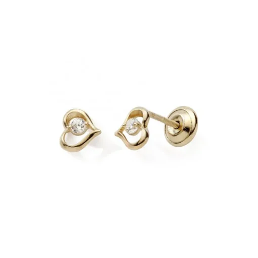 Boucles d'Oreilles Puces Enfant EDORA COLLECTION ESSENTIAL COEUR Or 375/1000