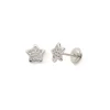 Boucles d'Oreilles Puces Enfant EDORA COLLECTION ESSENTIAL ÉTOILE Or 375/1000 Blanc