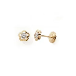Boucles d'Oreilles Puces Enfant EDORA COLLECTION ESSENTIAL FLEURÉ Or 375/1000