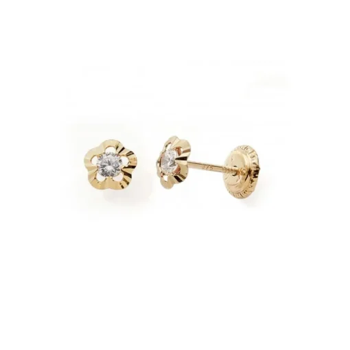 Boucles d'Oreilles Puces Enfant EDORA COLLECTION ESSENTIAL FLEURÉ Or 375/1000