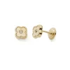 Boucles d'Oreilles Puces Enfant EDORA COLLECTION ESSENTIAL FLEUR Or 375/1000