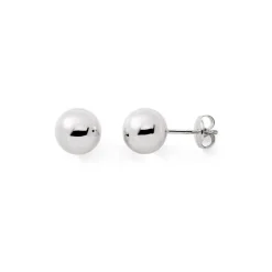 Boucles d'Oreilles Puces Enfant EDORA COLLECTION ESSENTIAL Or 375/1000 Blanc