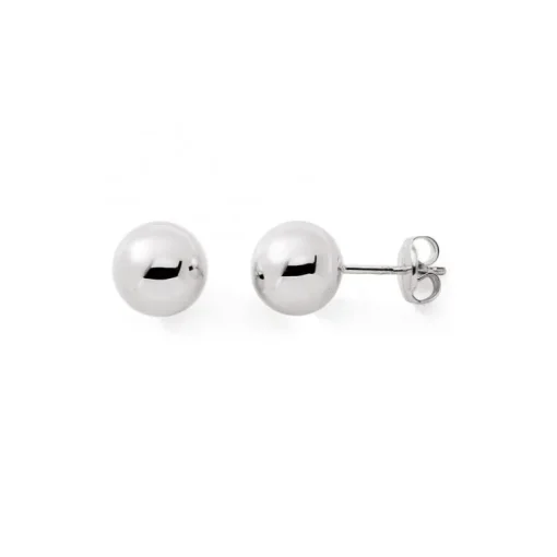 Boucles d'Oreilles Puces Enfant EDORA COLLECTION ESSENTIAL Or 375/1000 Blanc