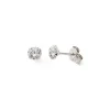 Boucles d'Oreilles Puces Enfant EDORA COLLECTION ESSENTIAL 4 GRIFFES Or 375/1000 Blanc