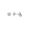 Boucles d'Oreilles Puces Enfant EDORA COLLECTION ESSENTIAL 4 GRIFFES Or 375/1000 Blanc
