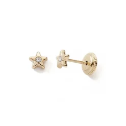 Boucles d'Oreilles Puces Enfant EDORA COLLECTION ESSENTIAL MINI ETOILE Or 375/1000