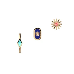 Boucles d'Oreilles Puces Femme LES CADETTES FELICIDAD Laiton Doré